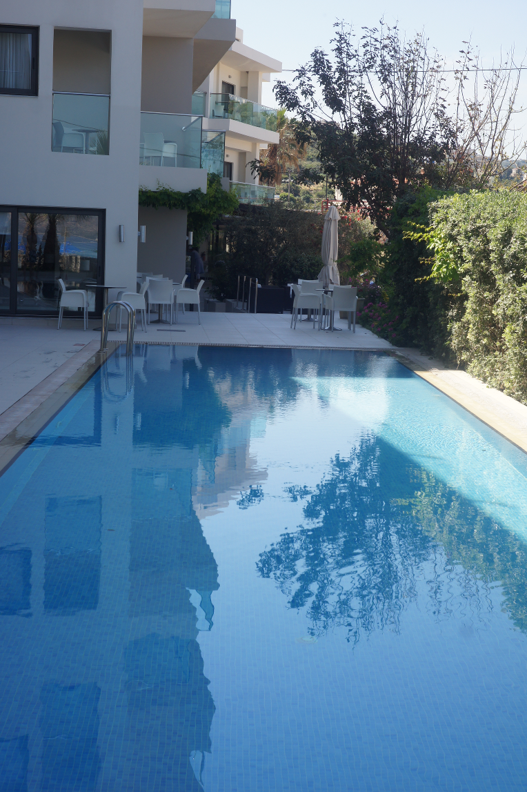 One of three
pools at the Almyrida Beach Hotel.